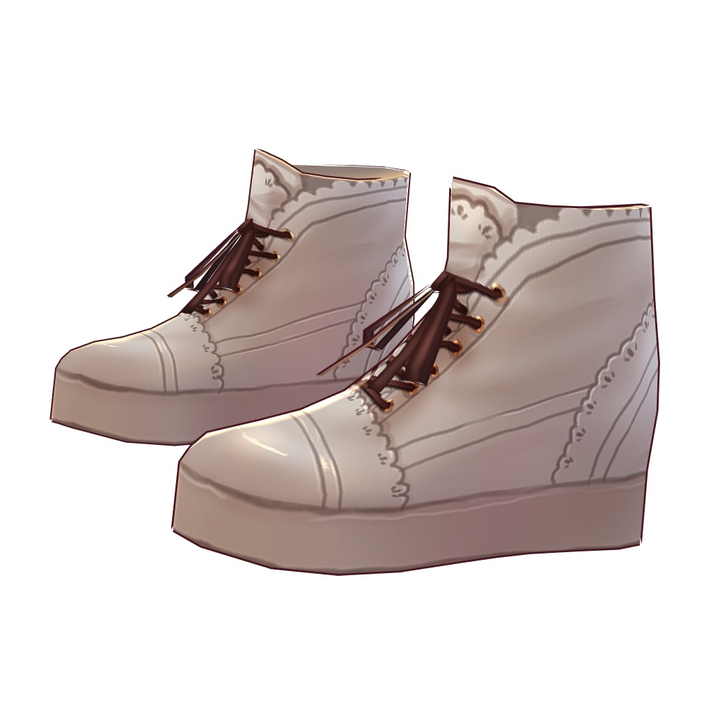【VRoid】【無料版あり】【改変自由】レースレザーショートブーツ