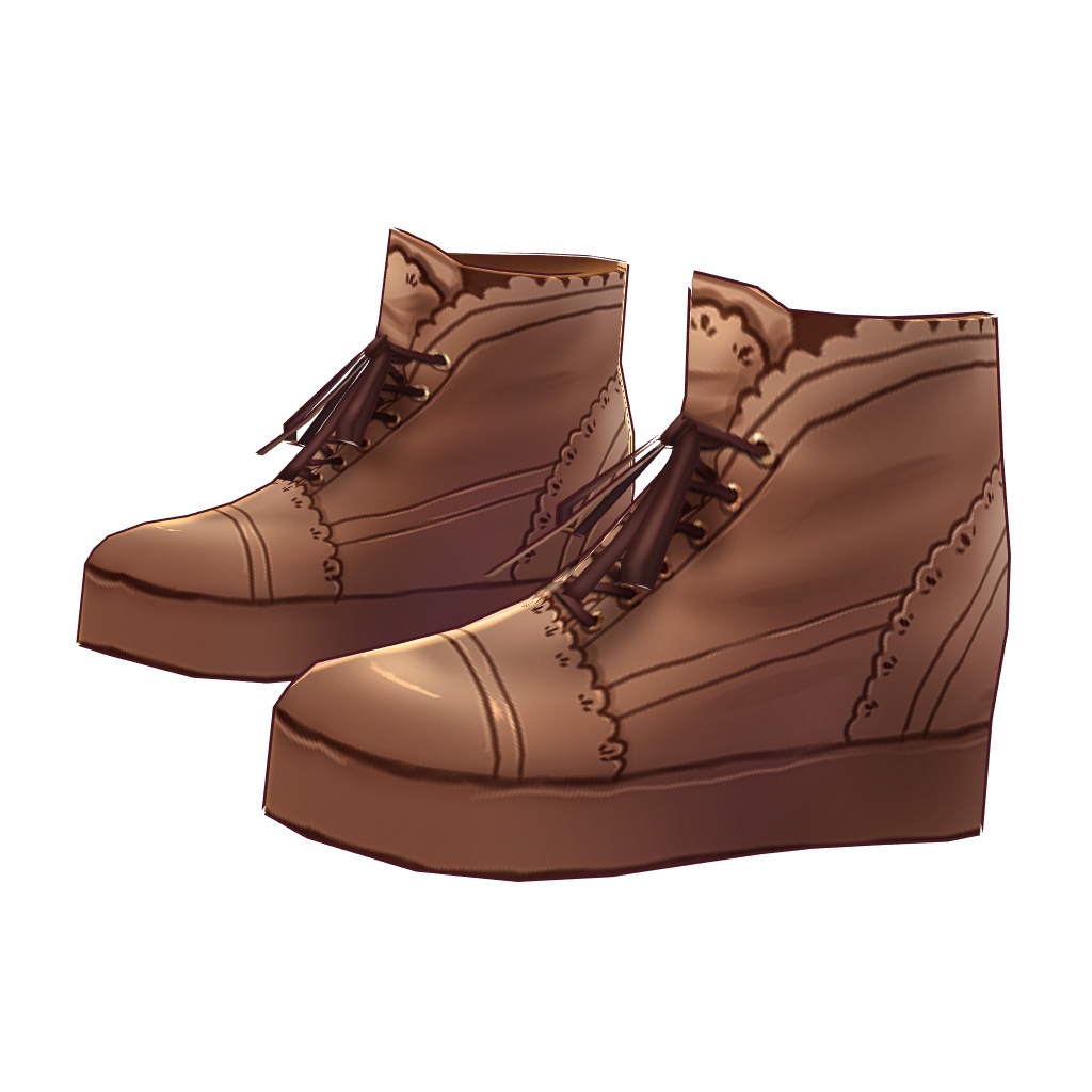 【VRoid】【無料版あり】【改変自由】レースレザーショートブーツ