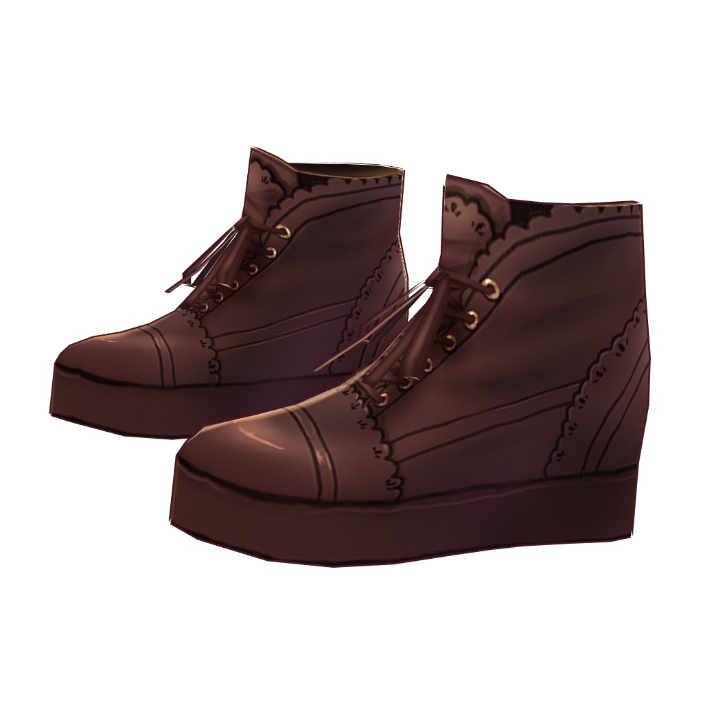 【VRoid】【無料版あり】【改変自由】レースレザーショートブーツ