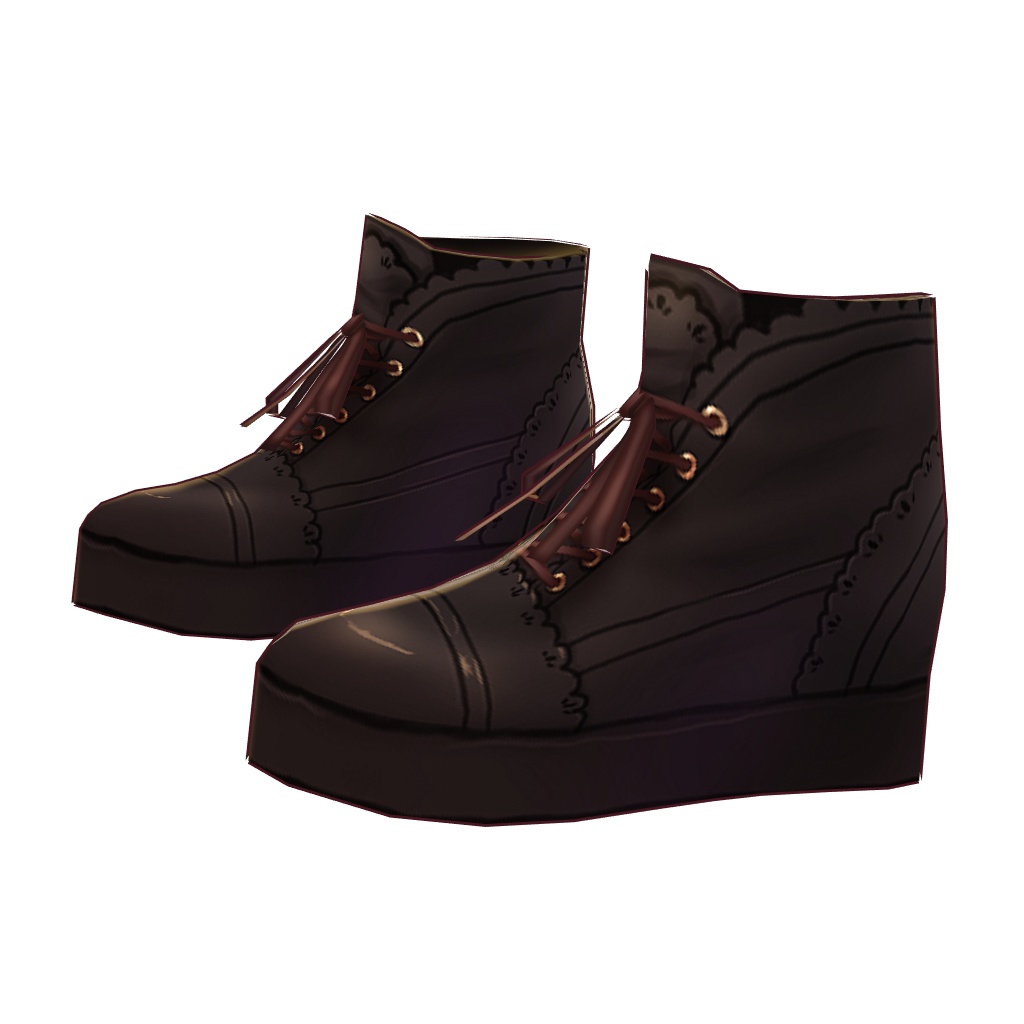 【VRoid】【無料版あり】【改変自由】レースレザーショートブーツ