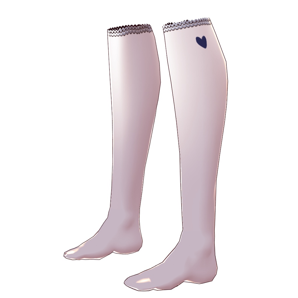 【VRoid】【無料版あり】【改変自由】ハートポイントソックス