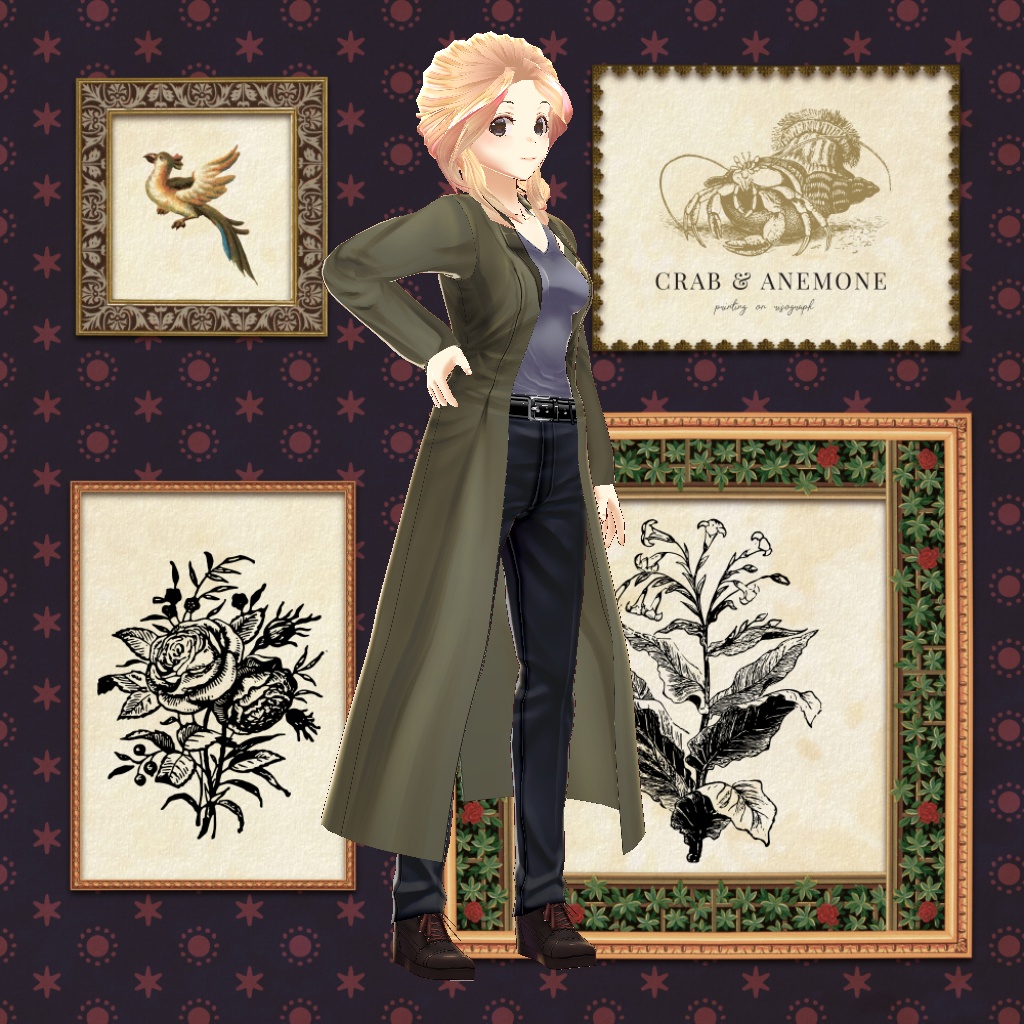 【VRoid】【無料版あり】【改変自由】ロングアウター