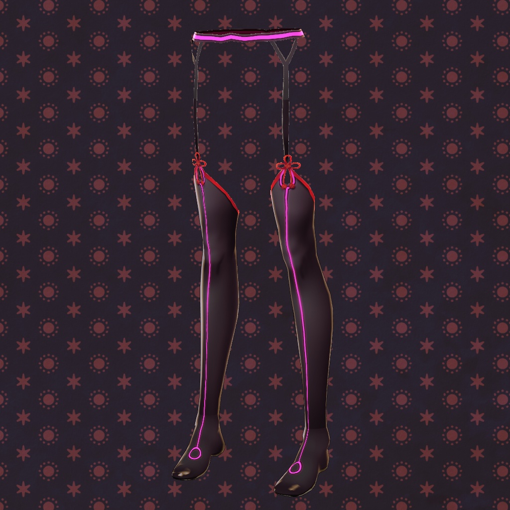【VRoid】【無料版あり】【改変自由】サイバーノットガーターソックス