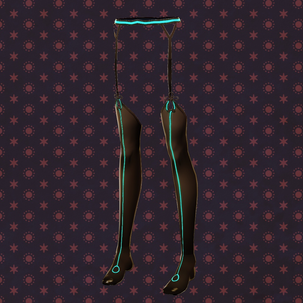 【VRoid】【無料版あり】【改変自由】サイバーノットガーターソックス