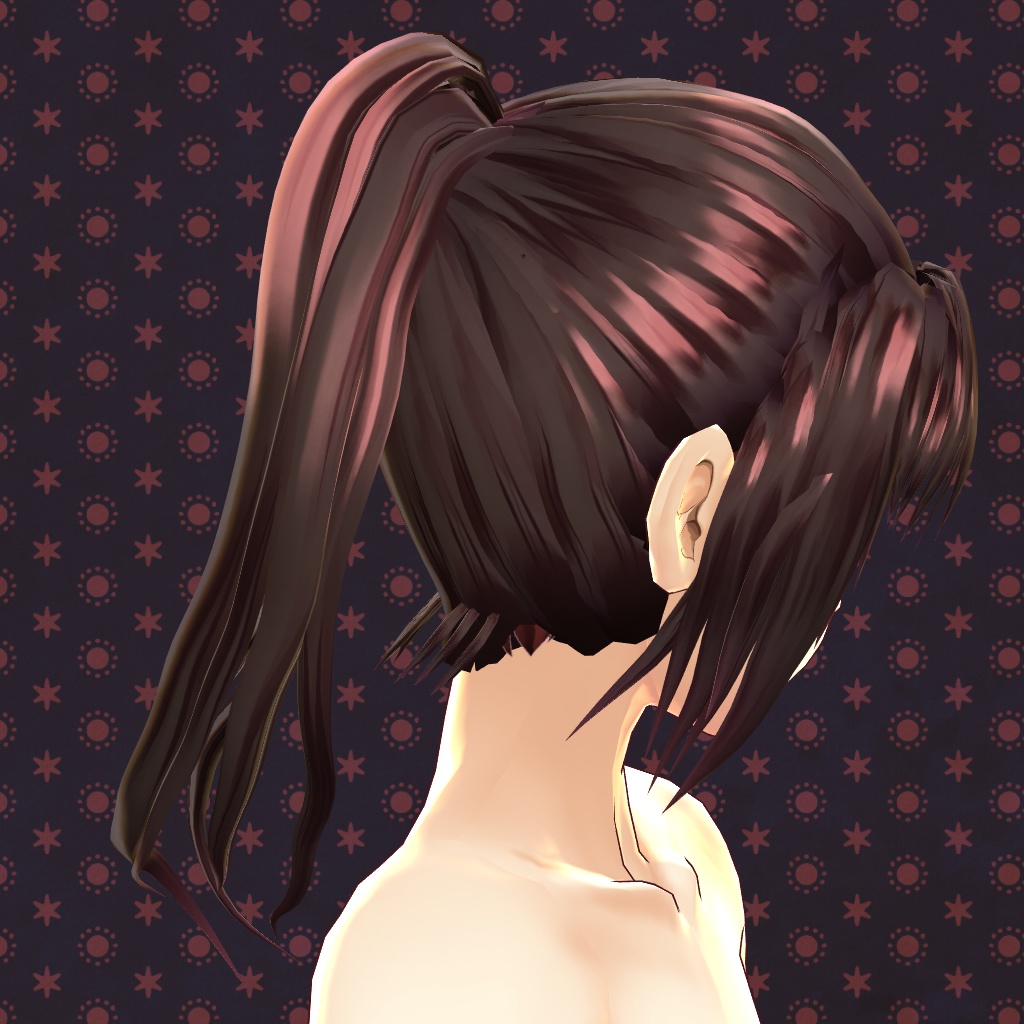 【VRoid】【改変自由】センター分けポニーテール