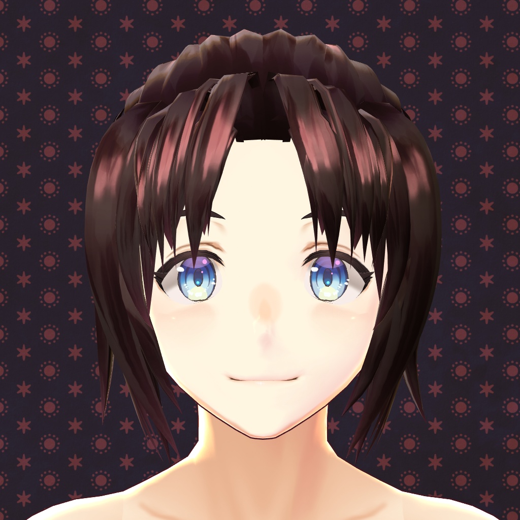 【VRoid】【改変自由】センター分けポニーテール