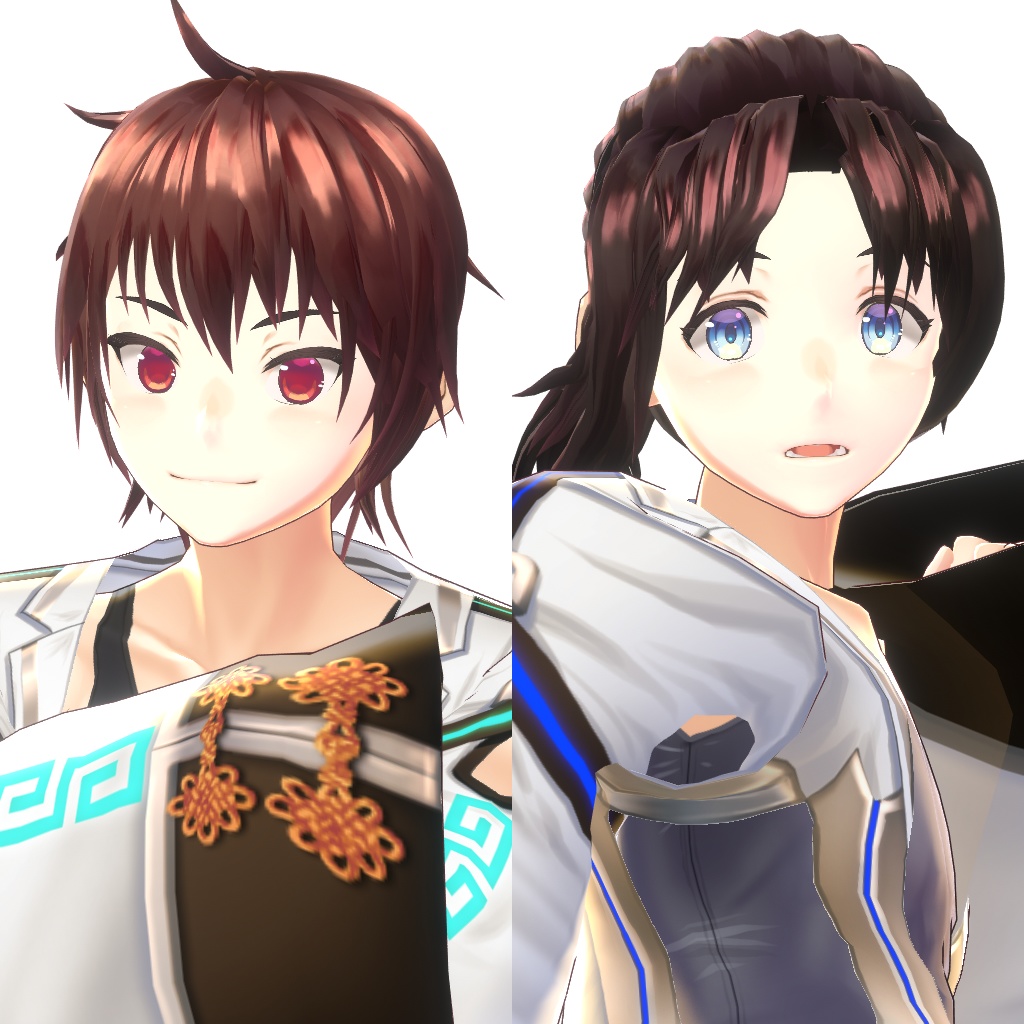 【VRoid】【改変自由】男の子用イラスト風垂れ目顔セット / 釣り目セット