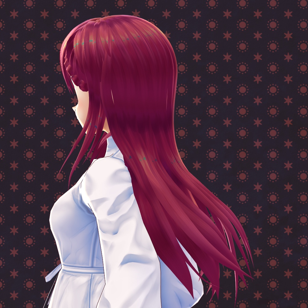 【VRoid正式版対応】【改変自由】前髪三つ編みロングヘア