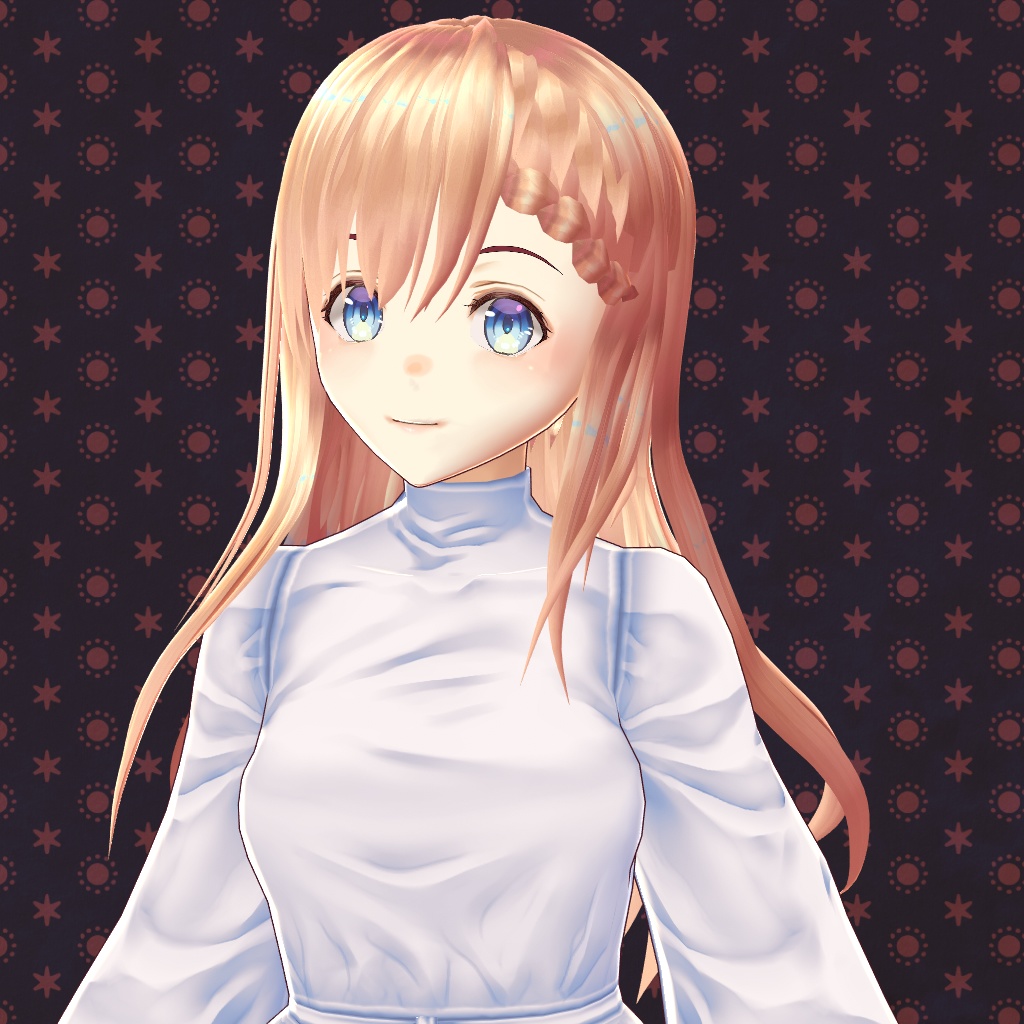 【VRoid正式版対応】【改変自由】前髪三つ編みロングヘア