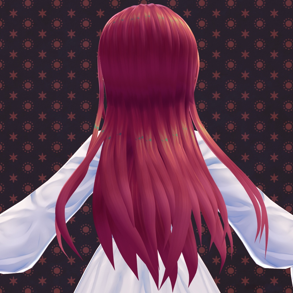 【VRoid正式版対応】【改変自由】前髪三つ編みロングヘア