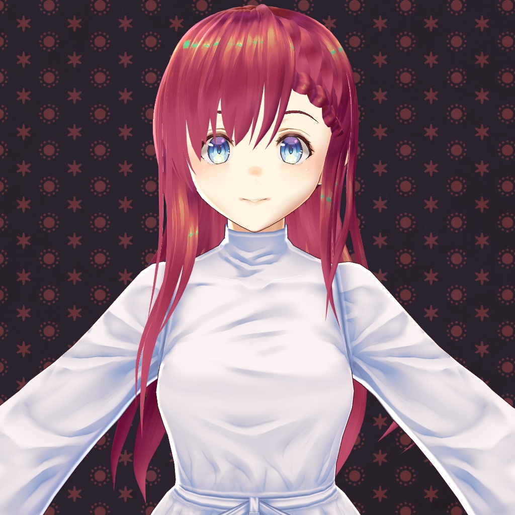 【VRoid正式版対応】【改変自由】前髪三つ編みロングヘア