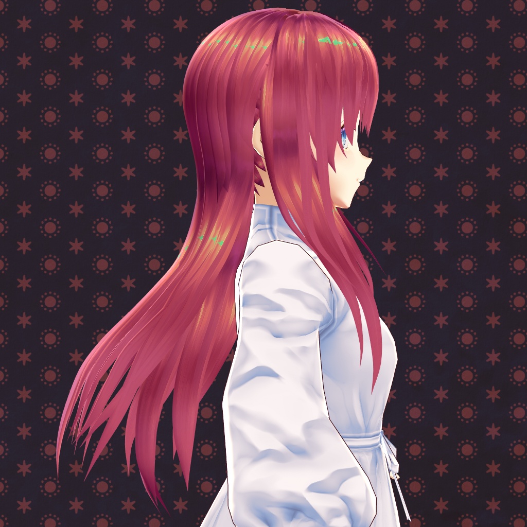 【VRoid正式版対応】【改変自由】前髪三つ編みロングヘア