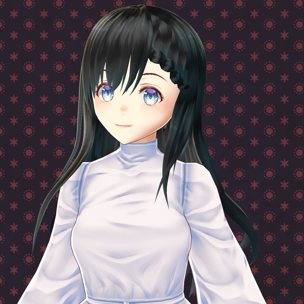 【VRoid正式版対応】【改変自由】前髪三つ編みロングヘア