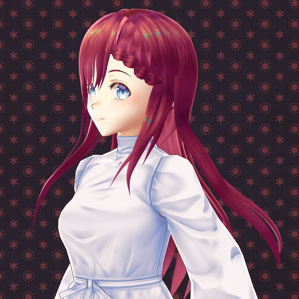 【VRoid正式版対応】【改変自由】前髪三つ編みロングヘア