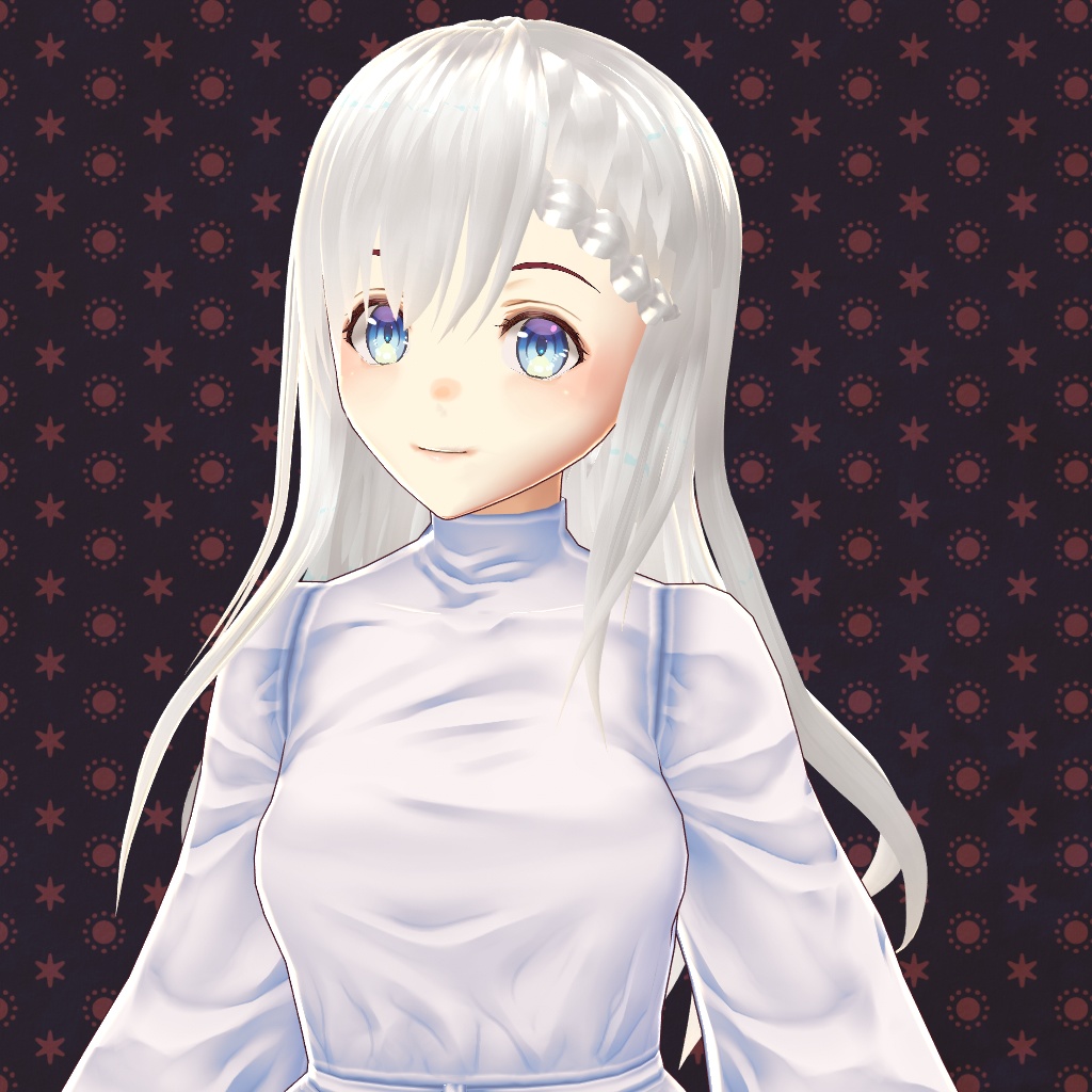 【VRoid正式版対応】【改変自由】前髪三つ編みロングヘア