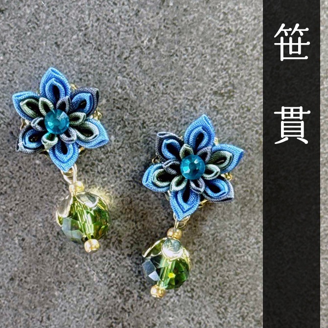 刀剣乱舞 キャラクターイメージ つまみ細工のミニピアス ★太刀★ (イヤリング変更可能)