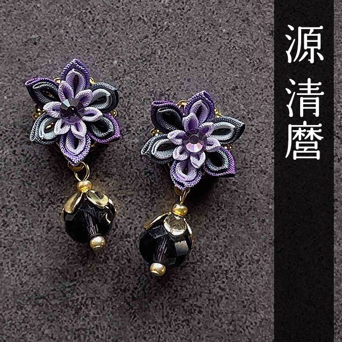 刀剣乱舞 キャラクターイメージ つまみ細工のミニピアス ★打刀★ (イヤリング変更可能)