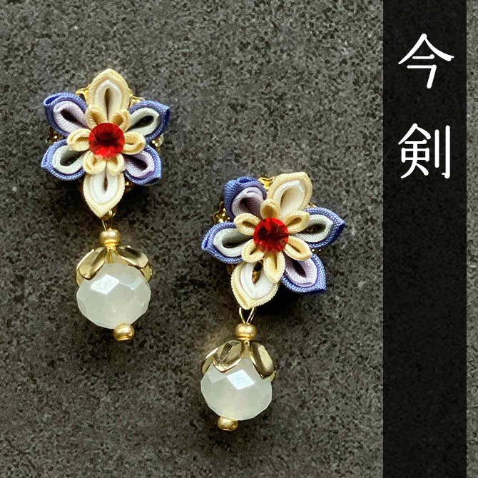 刀剣乱舞 キャラクターイメージ つまみ細工のミニピアス ★短刀★ (イヤリング変更可能)