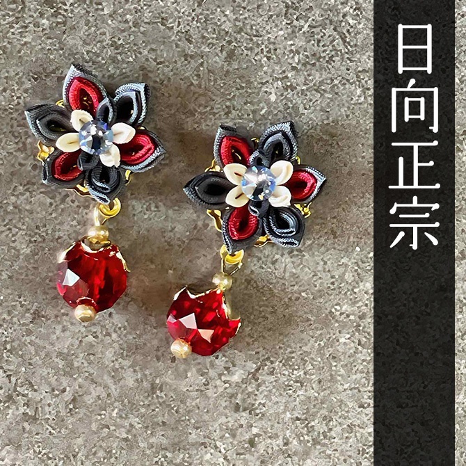 刀剣乱舞 キャラクターイメージ つまみ細工のミニピアス ★短刀★ (イヤリング変更可能)