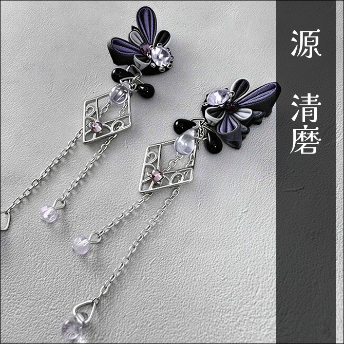 刀剣乱舞イメージ つまみ細工の蝶の耳飾り (イヤリングORピアス)