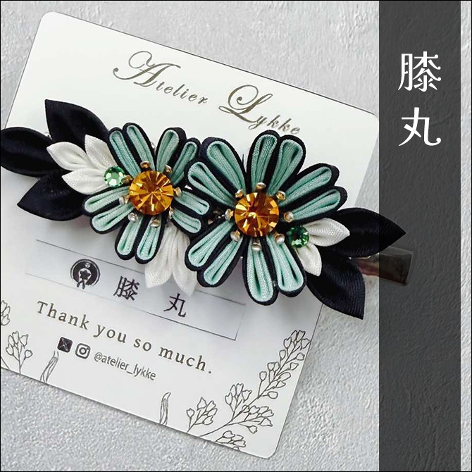 刀剣乱舞イメージ つまみ細工のミニヘアクリップ