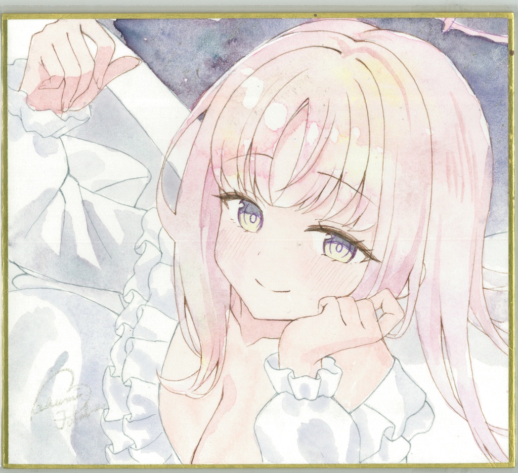 ミニ色紙　パジャマミカ