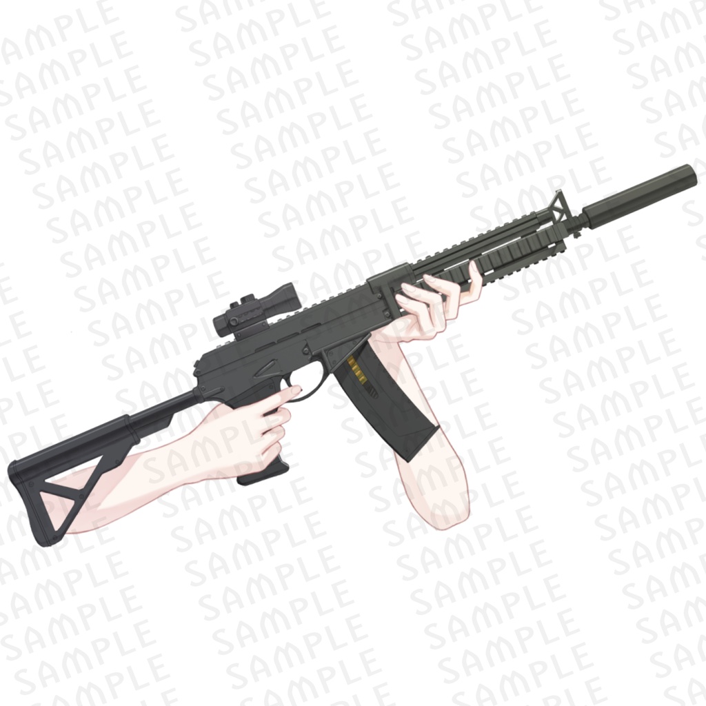 【商用利用可◎】銃(AR/アサルトライフル)を持つ腕【Vtuber素材】