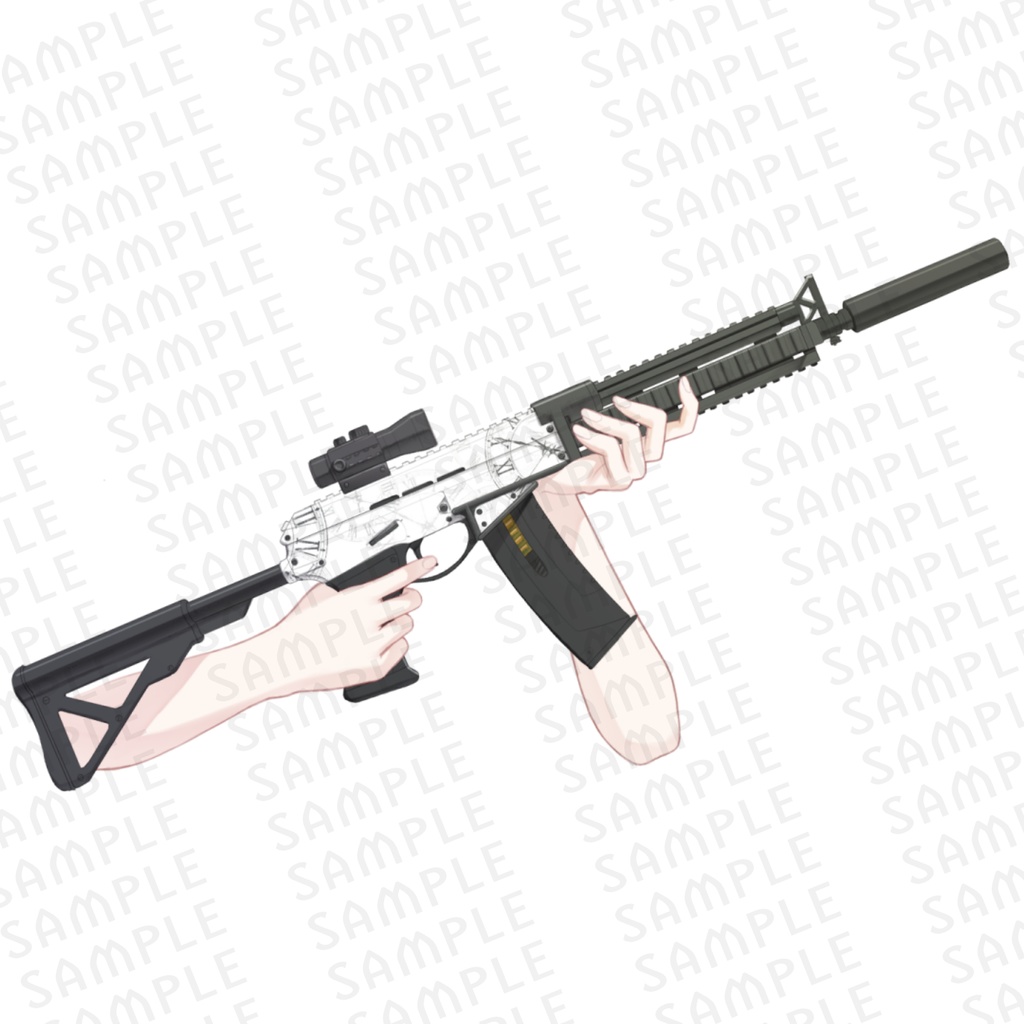 【商用利用可◎】銃(AR/アサルトライフル)を持つ腕【Vtuber素材】