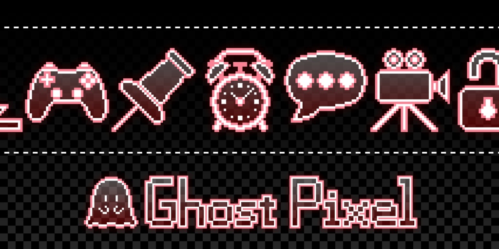 StreamDeck用ドット絵アイコン画像集「Ghost Pixel」(全8色)