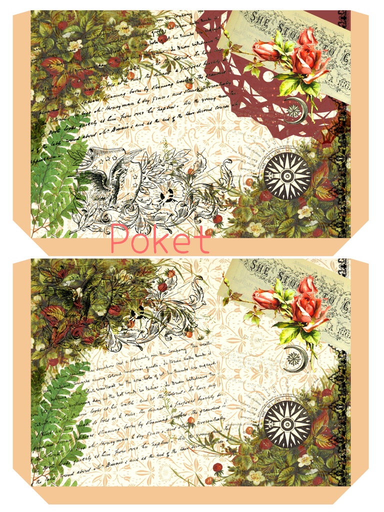 ジャンクジャーナル 苺 ポケット 封筒