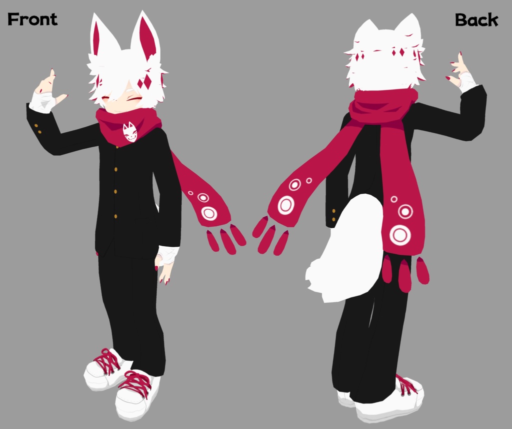 【サポート終了】化野干【3Dモデル/オリジナルキャラクター】