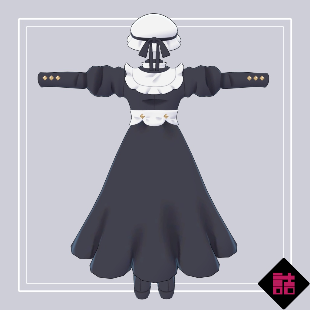 【version1.2】コルセットメイドウェア 🥫CUUNE素体対応衣装【オリジナル3Dモデル】