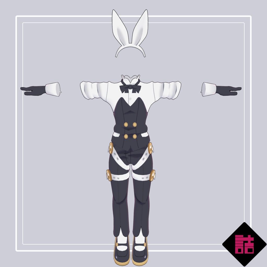 【version1.4】クラブバニーウェア 🥫CUUNE素体対応衣装【オリジナル3Dモデル】