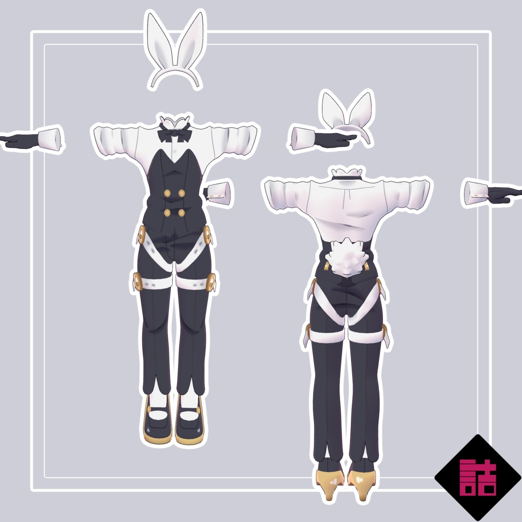 【無料】【version1.0】クラブバニーウェア 🥫CUUNE素体対応衣装【オリジナル3Dモデル】