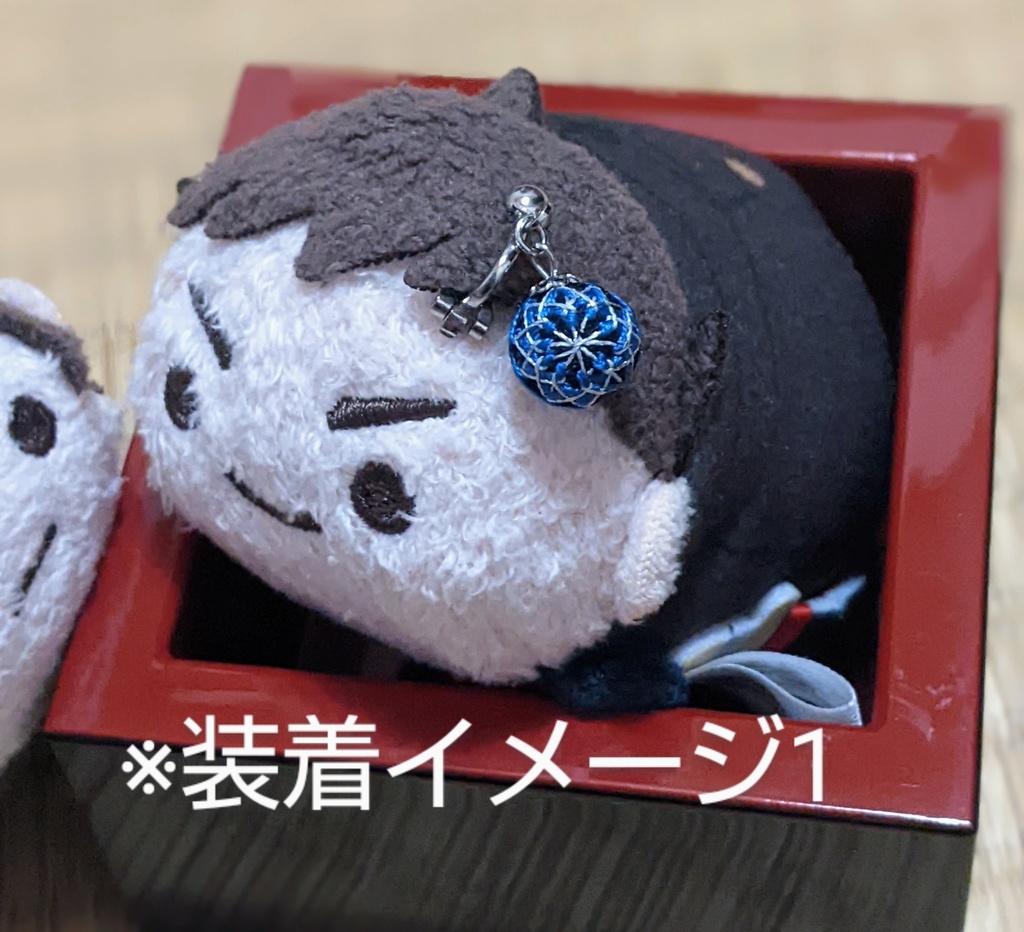 手毬頭飾り 桜と花桃ペア(イヤリング)