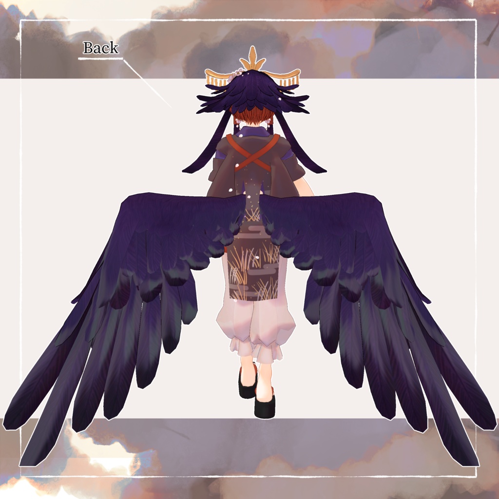 【オリジナル3Dモデル】 芽吹鴉-Mebukigarasu-