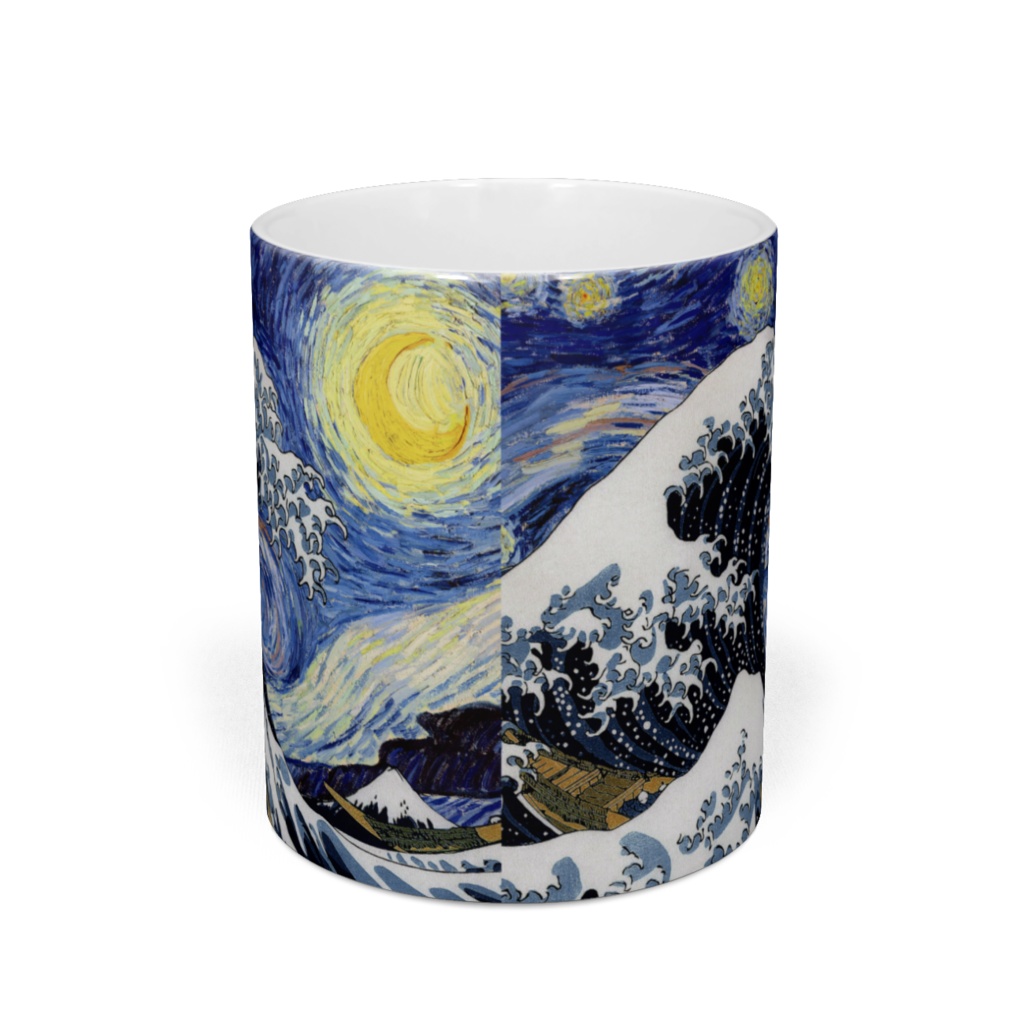 葛飾北斎『 神奈川沖浪裏 』+ ゴッホ『 星月夜 』