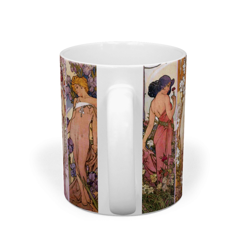 ミュシャ『 四つの花 』(左からカーネーション、ユリ、バラ、アイリス)