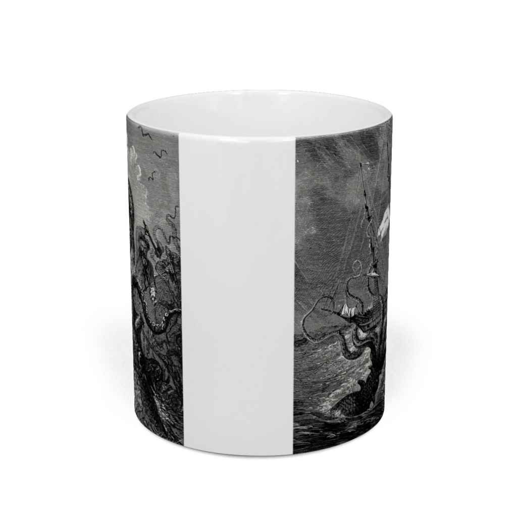 帆船を襲うクラーケン マグカップ