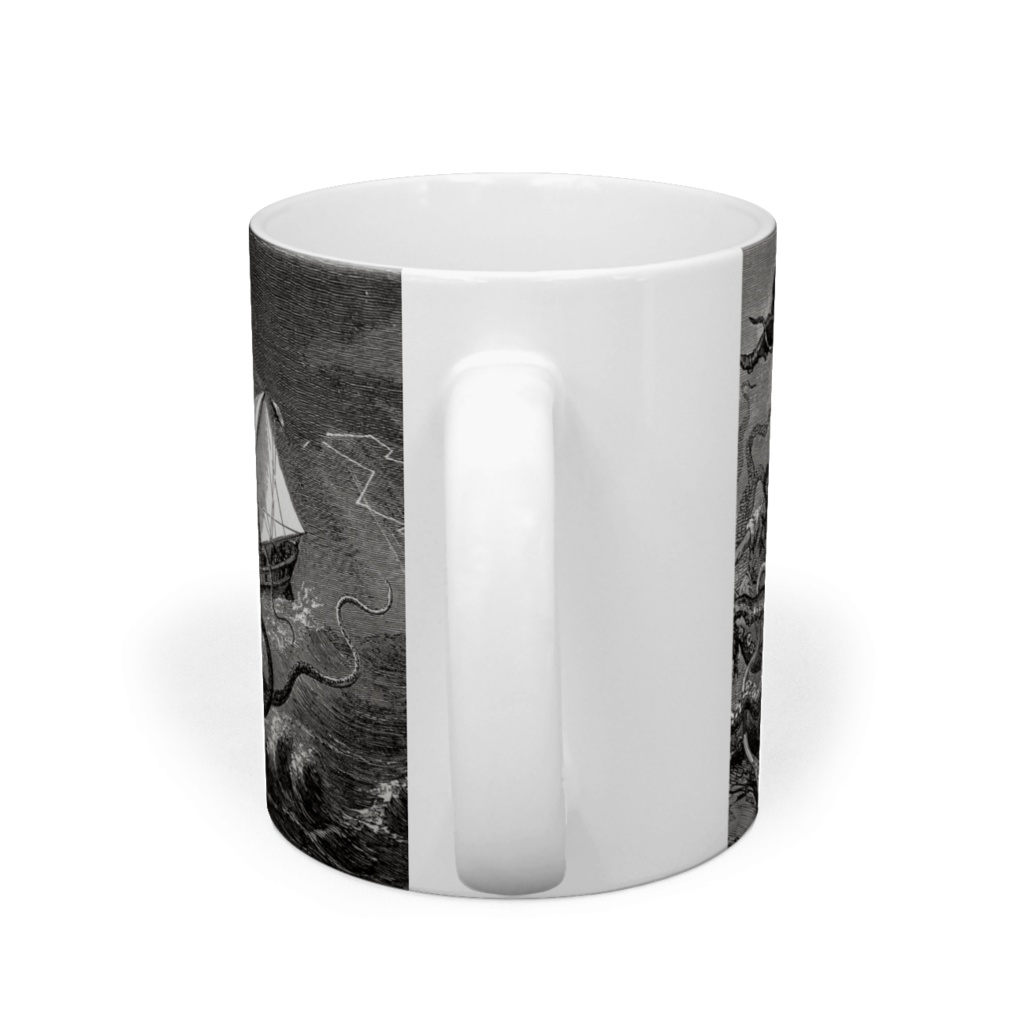 帆船を襲うクラーケン マグカップ