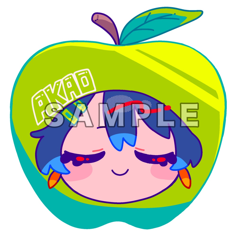 【小型ステッカー】青りんごver.