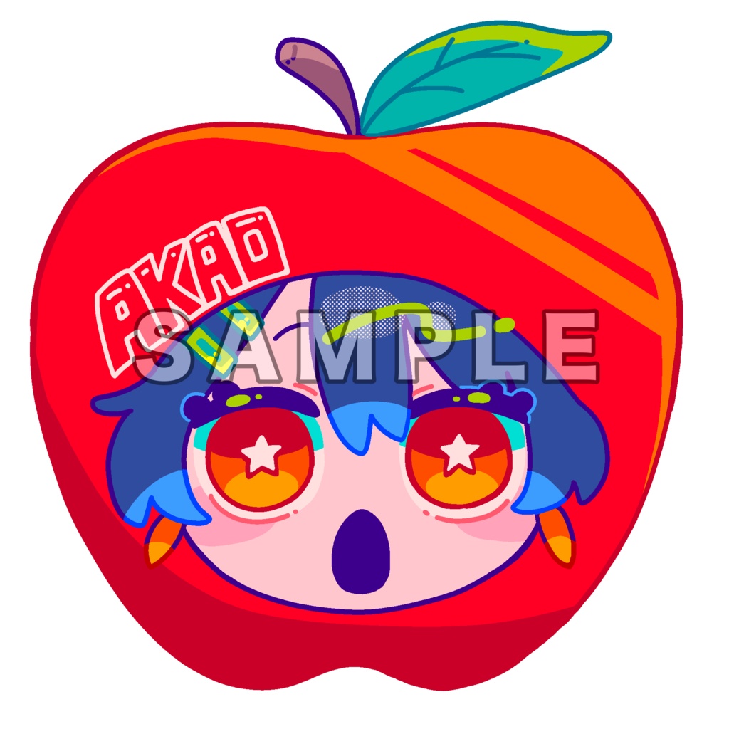 【小型ステッカー】赤りんごver.