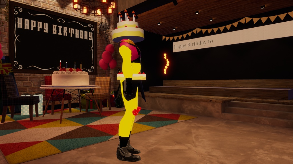 【オリジナル3Dモデル】お祝い怪人(ケーキ怪人)