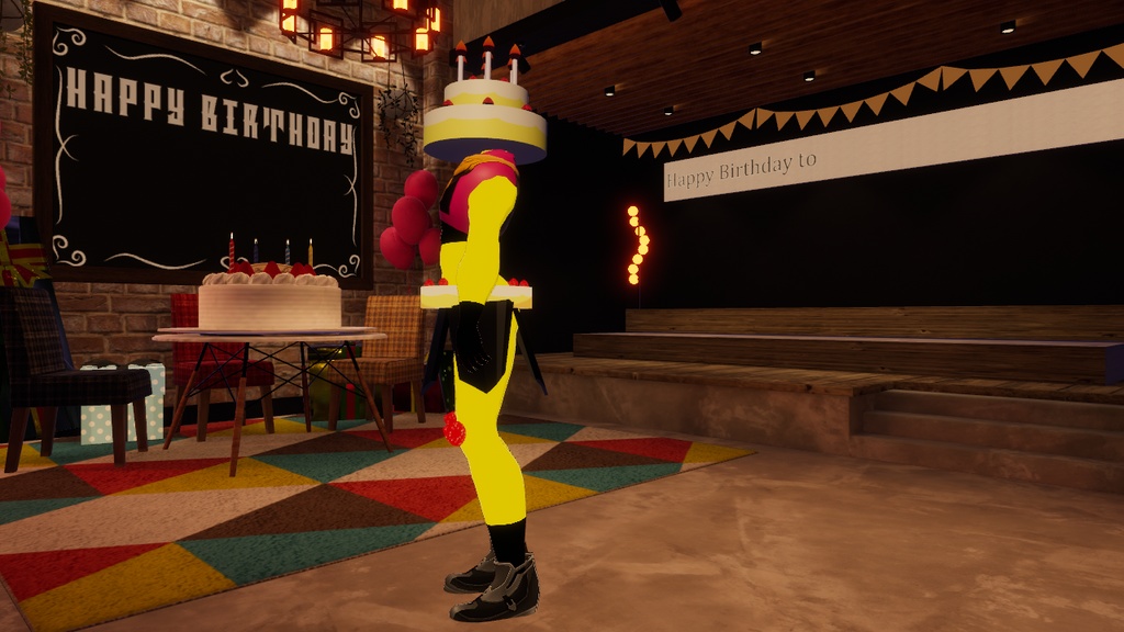 【オリジナル3Dモデル】お祝い怪人(ケーキ怪人)