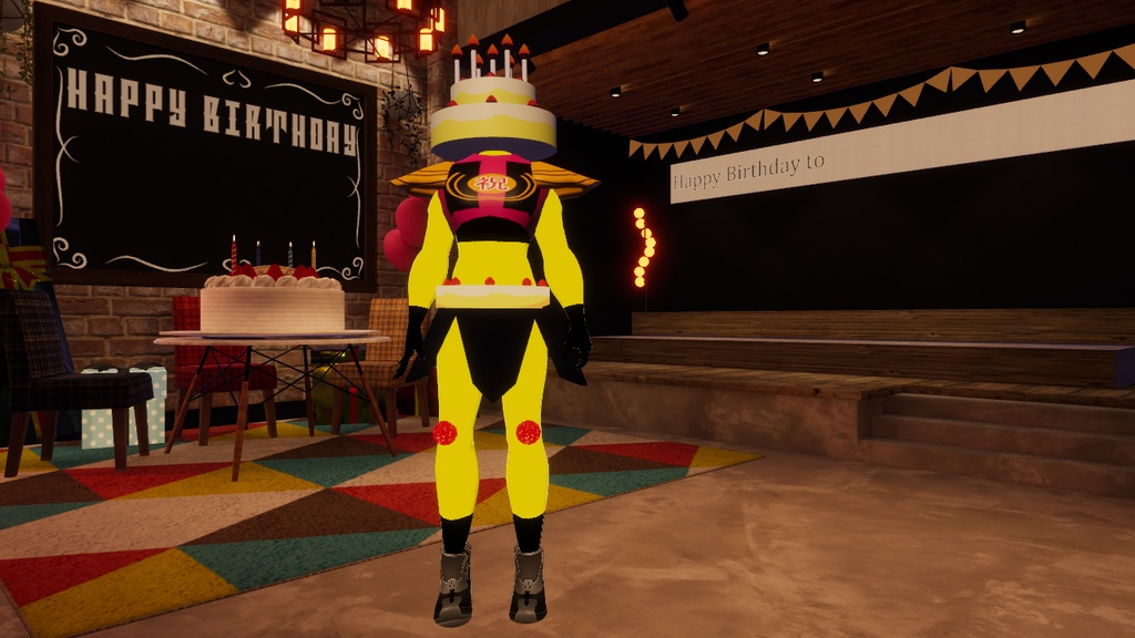 【オリジナル3Dモデル】お祝い怪人(ケーキ怪人)