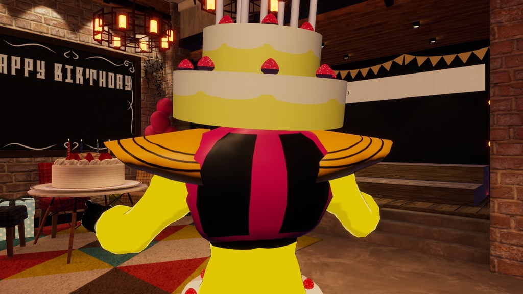【オリジナル3Dモデル】お祝い怪人(ケーキ怪人)