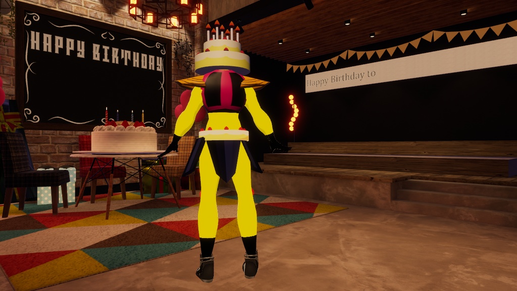 【オリジナル3Dモデル】お祝い怪人(ケーキ怪人)