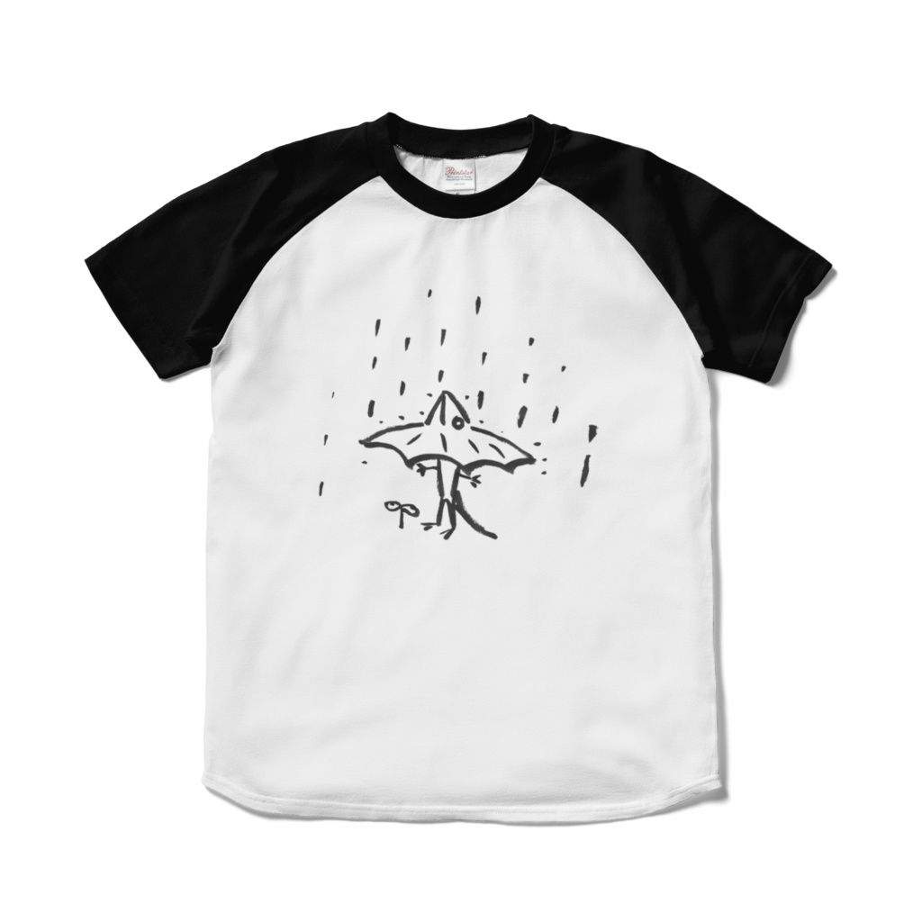 心配性なえりまきとかげラグランTシャツ