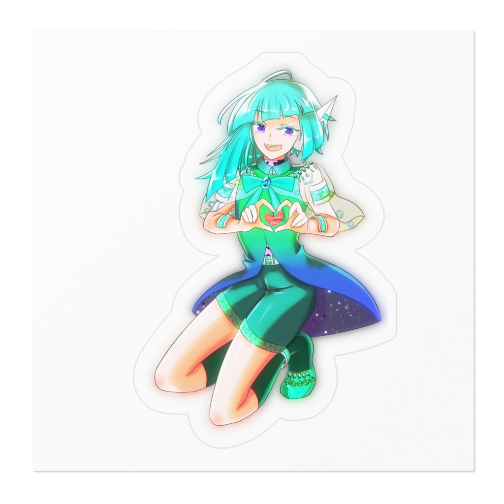 【ステッカー】感謝を煌めきに載せて【登録者数1000人突破記念イラスト】