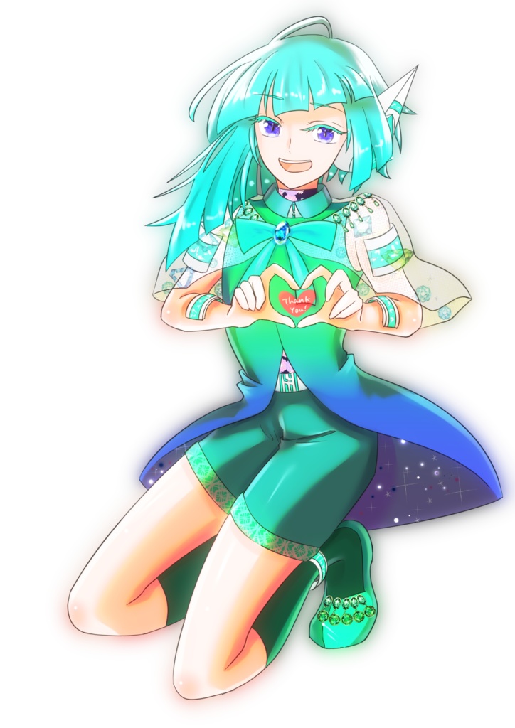 【ステッカー】感謝を煌めきに載せて【登録者数1000人突破記念イラスト】